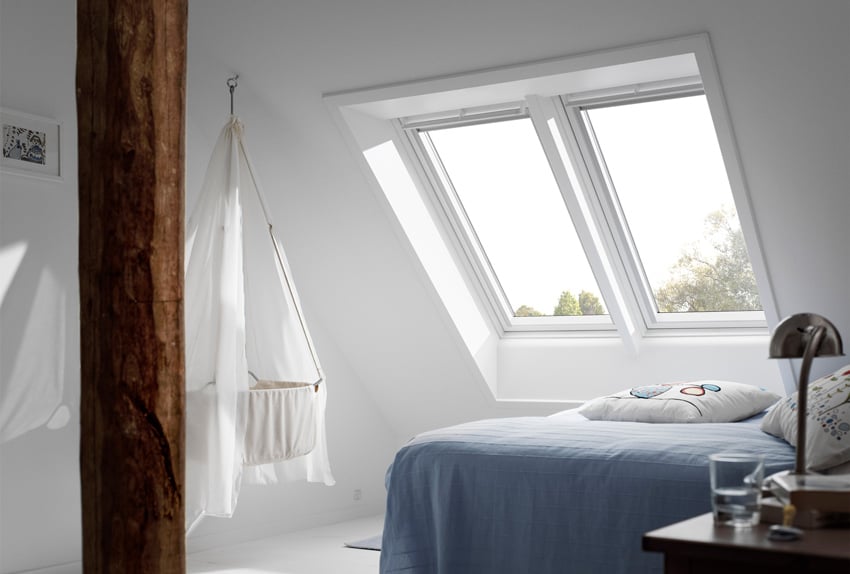 VELUX Dachfenster in Schlafzimmer